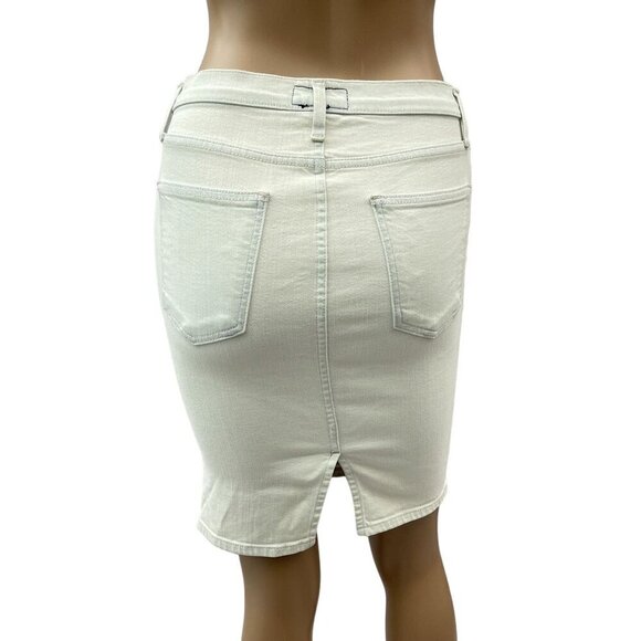 Current/Elliott The Pencil Midi Denim Skirt Slit Back Sen Bleached Women's 27 - Picture 2 of 10